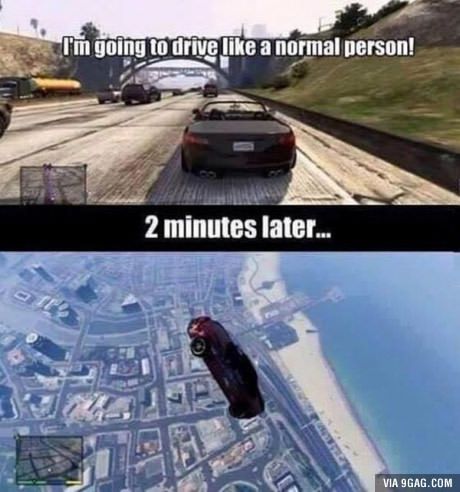 Totalmente jajajaja Gta Logic, Gta Funny, Video Game Logic, Video Game Memes, Gamer Humor, Video Games Funny, Discovery Channel, Memes Humor, Gaming Memes