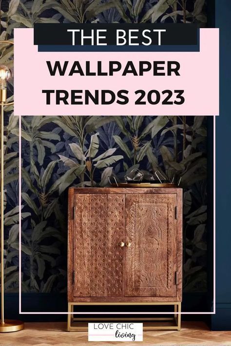 Statement Bedroom Wallpaper, Wallpaper 2023 Interior Design, Amazing Bathroom Wallpaper, Wallpaper Trends 2023 Powder Room, Contemporary Powder Room Wallpaper, 2023 House Decor Trends Living Room, Best Wallpaper 2023, Bedroom Wallpaper Trends 2023, Wallpaper Feature Bedroom Wall