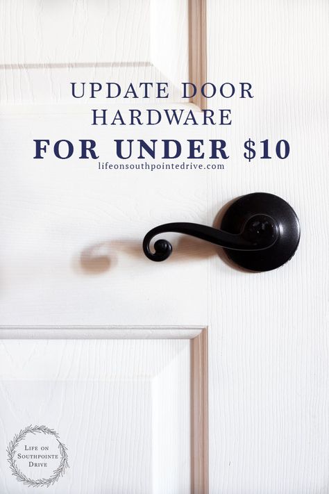 How to Update Door Hardware for Under $10, updated door hardware, how to update door hardware, budget friendly door hardware, spray painted door knobs, oil rubbed bronze spray paint Painted Door Knobs, Oil Rubbed Bronze Spray Paint, Paint Door Knobs, Diy Door Knobs, Homestead Projects, Update Doors, Bronze Door Hardware, Paint Door, Exterior Door Hardware