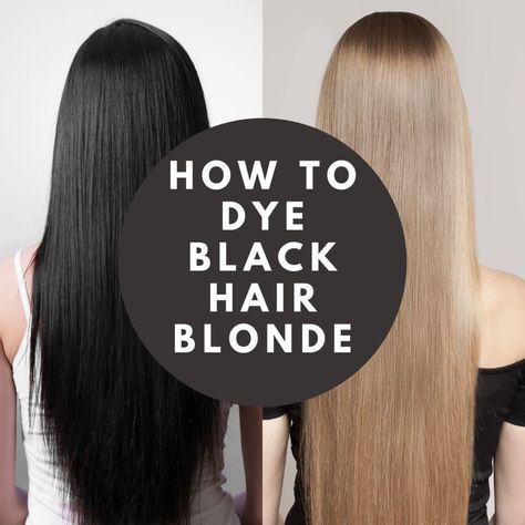 Are you wanting to dye your black hair blonde but afraid you can't do it? Discover how to go from black to blonde hair. Dye Hair Blonde From Brown, Transition From Black To Blonde Hair, Black To Blonde Hair Transformation, How To Dye Black Hair Blonde, Black To Blonde Transition, How To Bleach Black Hair, How To Strip Black Hair Dye At Home, Going From Dark Brown To Blonde, Going From Black To Blonde Hair Stages