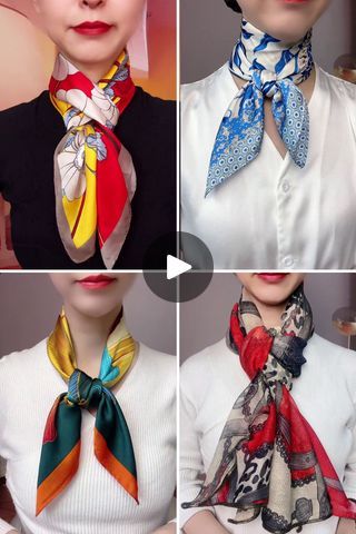 Super unique and flattering scarf tips | Genius Ways to Style Your Scarf Like a Fashion Pro | By Art & Craft | Hello everyone, we'll be
learning how to make these scarf designs. Start of by
folding it repeatedly, wrap it around the neck, take both of
the ends and bring it out from underneath to the top as such.
Fold your scarf, wrap it around the neck and now roll it around
the finger and roll it through the top as such. In the loop
that is present, put both of the ends through and pull it
shut together as such. Next take the scarf and now wrap it
around the neck, join the two together, twist it slightly,
make a knot out of it and now arrange it as need be. Make a
knot out of it as such and push it together. Next take your
scarf and now wrap your hand around it as such. Tie a knot
and now How To Fold A Neck Scarf, Neck Scarf Tie, How To Put Scarf On Neck, Tying A Neck Scarf, Tieing Scarfs Around Neck, How To Scarf Wrap, How To Fold A Scarf, How To Tie Neck Scarf, Tying Scarfs How To Neck Scarves