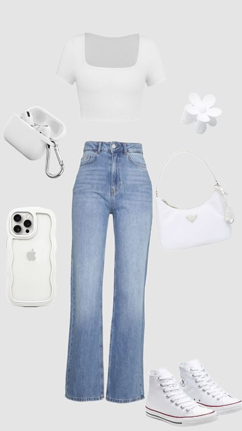 white outfit 🤍✨️👻 White Background Outfit Ideas, Outfit Ideas White Background, Christian Friendship, Cutest Outfits, Girly Fits, Leo Season, Casual Preppy Outfits, Elevated Style, Cute Lazy Day Outfits