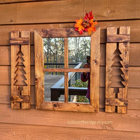 Lodge cabin Shutter,Rustic Rustic Wood Decor Lake house, western, Lodge Decor Cabin Decor Beach House Western Decor, Mancave by RusticontheRidge on Etsy Western Wood Decor, Mirror With Shutters, Western Lodge, Shutter Mirror, Mirror Farmhouse, Farmhouse Mirror, Rustic Shutters, Western Wall Decor, Rustic Mirror