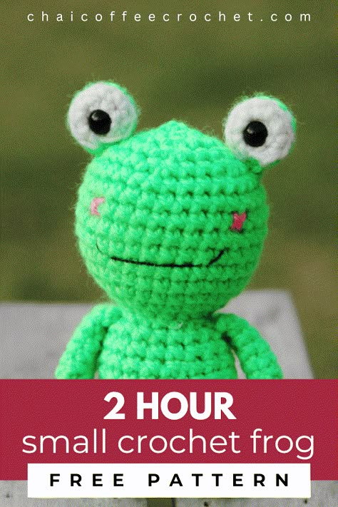 Small Crochet Frog, Frog Amigurumi Free Pattern, Cute Small Crochet, Quick Amigurumi, Small Crochet Projects, Crochet Making, Free Patterns For Crochet, Frog Amigurumi, Frog Pattern