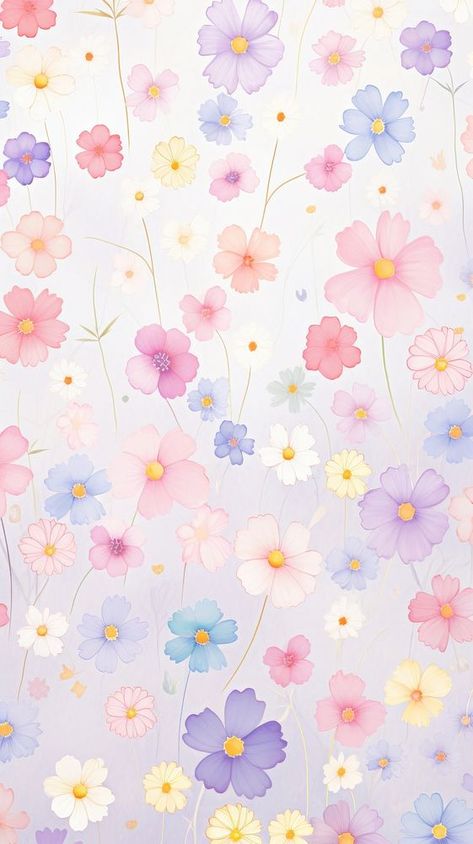 Mini flowers wallpaper pattern petal.  | premium image by rawpixel.com Pastel Print Wallpaper, Flower Pastel Wallpaper, Cute Spring Backgrounds, Cute Wallpaper Pastel, Lilac Iphone Wallpaper, Pastel Flower Wallpaper, Cute Flowers Wallpaper, Iphone Wallpaper Pastel, Flores Wallpaper