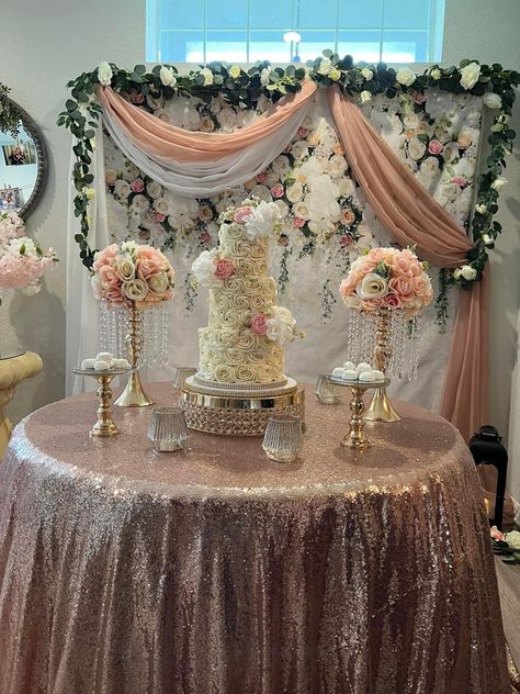 Cake Table For Quinceanera, Cake Table Quinceanera, Quince Court Table Ideas, Quince Cake Table Ideas, Quinceañera Cake Table, Simple Quince Cakes, Quince Cake Table, Court Table Quinceanera, Quince Court Table