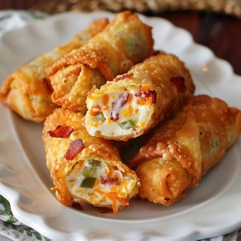 Mini Jalapeno Popper Egg Rolls: crispy, cheesy, spicy bites. Easy recipe, health benefits & perfect for parties or game days! Best Orderves Party Appetizers, Game Day Egg Rolls, Spicy Jalapeño Egg Rolls, Dinner Bites Ideas, Bacon Jalepeno Popper Egg Roll, Bacon Jalapeno Poppers Eggrolls, Jalapeño Wonton Poppers, Bacon Jalapeño Egg Rolls, Mini Egg Rolls Appetizers