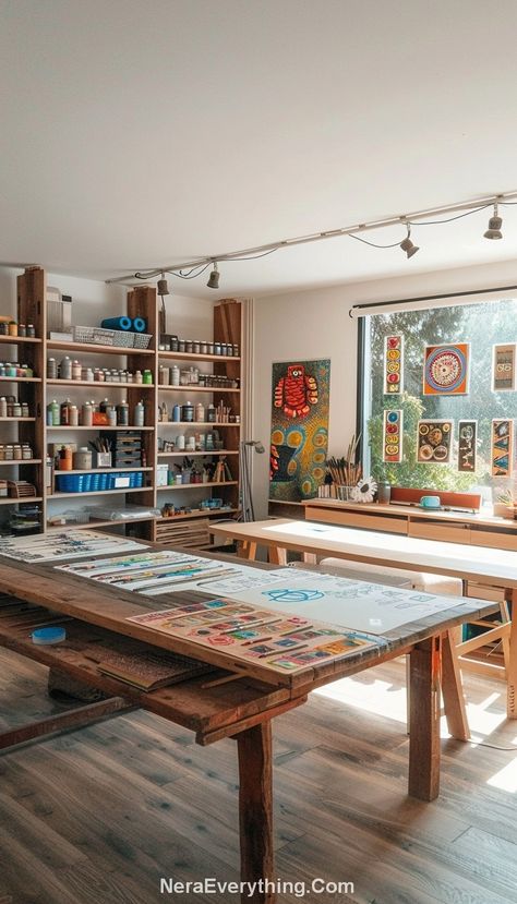 Functional Craft Room, Art And Craft Room, Garage Art Studio, Artist Studio Space, Craft Room Ideas, Creative Studio Space, Crafts 2024, Artist Workspace, Practical Furniture