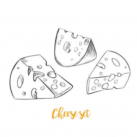 Cheese sketch handdrawn set | Free Vector #Freepik #freevector #food #vintage #line #triangle Cheese Sketch, Cheese Drawing, Cheese Art, Homemade Business, Food Vintage, Wood Carving For Beginners, Cat Vs Dog, Props Art, Baby Illustration