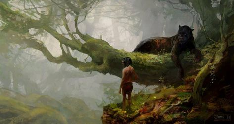 Jungle Book Art, Justin Sweet, Disney Dudes, Movie Artwork, Jungle Art, The Jungle Book, Animal Illustrations, Fantasy Illustration, Fantastic Art