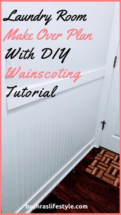 Laudry Room Ideas, Wainscoting Tutorial, Waynes Coating, Tiny Laundry Room, Tiny Laundry, Laundry Makeover, Decor Diy Ideas, Bead Board Walls, Small Laundry Room Makeover