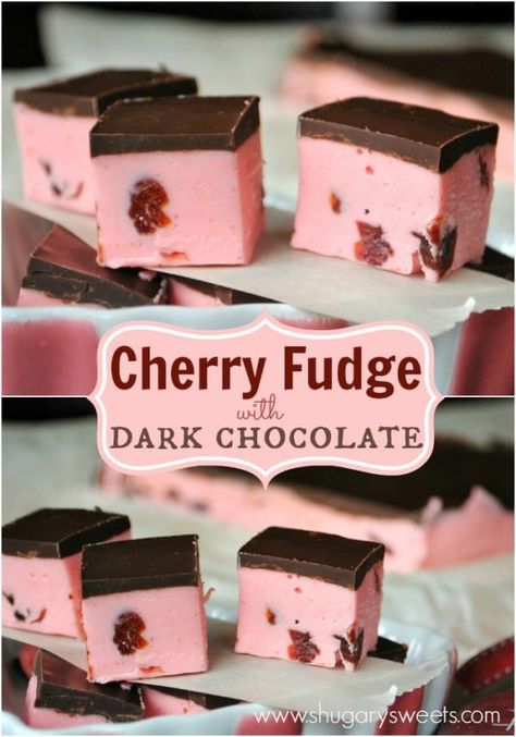 Cherry Fudge, Holiday Fudge Recipes, Best Fudge Recipe, Holiday Fudge, Shugary Sweets, Christmas Fudge, Dark Chocolate Ganache, Fudge Recipe, Oreo Dessert