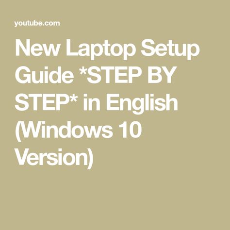 New Laptop Setup Guide *STEP BY STEP* in English (Windows 10 Version) English Windows, Laptop Setup, Set It Up, New Laptop, New Laptops, Windows 10, Tips And Tricks, Start Up, Step By Step