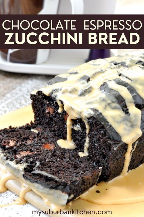 The best mornings come with a cup of coffee and a slice of chocolate espresso zucchini bread. Not only is it super simple to make but it lasts for days. Plus, the hint of espresso makes the dark chocolate flavors so much deeper and richer so you won’t even realize you are eating vegetables too! | zucchini bread recipes | zucchini bread healthy | chocolate zucchini bread recipes | chocolate zucchini bread with espresso | espresso zucchini bread | easy chocolate zucchini bread | zucchini recipes Chocolate Pumpkin Spice Zucchini Bread, Chocolate Zucchini Bread Recipes, Bread Recipes Chocolate, Zucchini Bread Recipes Chocolate, Zucchini Bread Easy, Healthy Chocolate Zucchini Bread, Pumpkin Zucchini Bread, Homemade Bread Loaf, Zucchini Desserts