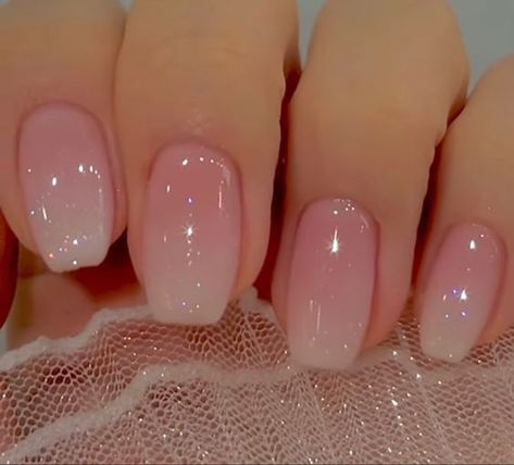 Clear Glass Nails Acrylic, Nails Acrylic Transparent, Clear Shiny Nails, Acrylic Natural Looking Nails, Transparent Pink Nails Acrylic, Glass Nails Acrylic Clear, Clear Pink Gel Nails, Pink Glass Nails, Clean Nails Look