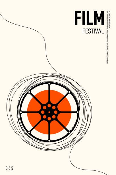 Line Drawing Abstract, Film Festival Poster, Film Logo, Template Background, Festival Logo, Film Poster Design, Graphic Design Elements, Graphic Poster Art, One Line Drawing