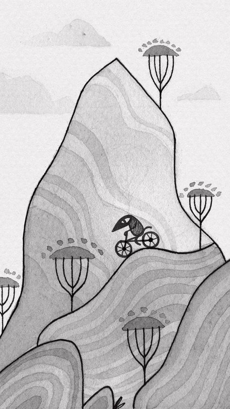 Dan Gartman on Instagram: “Biker #art #drawing #illustration #watercolor #animation #bike #driwing #nature #mountainbike” Mountain Biking Painting, Bike Illustration Simple, Biker Art Drawing, Mountain Bike Drawing, Dan Gartman, Bike Animation, Watercolor Animation, Bicycle Drawing, Mountain Sketch