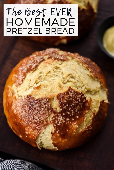 The BEST Homemade Pretzel Bread recipe ever. Seriously, once you make this you will never be able to eat store-bought pretzel bread again! It's dense, soft, chewy, buttery, salty and oh-so-delicious. We've included a video with step-by-step instructions! #pretzelbread #homemade #recipe #bread #recipevideo via @joyfoodsunshine Pretzel Bread Recipe, Pretzel Roll Recipe, Homemade Pretzel, Bread Recipe Video, Pretzel Bread, Recipe Bread, Pretzel Rolls, Homemade Pretzels, Homemade Recipe