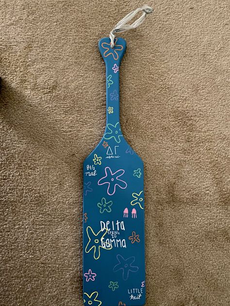 Blue Paddle Sorority, Big Sorority Paddles, Blue Sorority Paddle, Paddle Sorority Big, Sorority Paintings, Paddle Sorority, Big Little Paddles, Kappa Delta Chi, Paddle Ideas