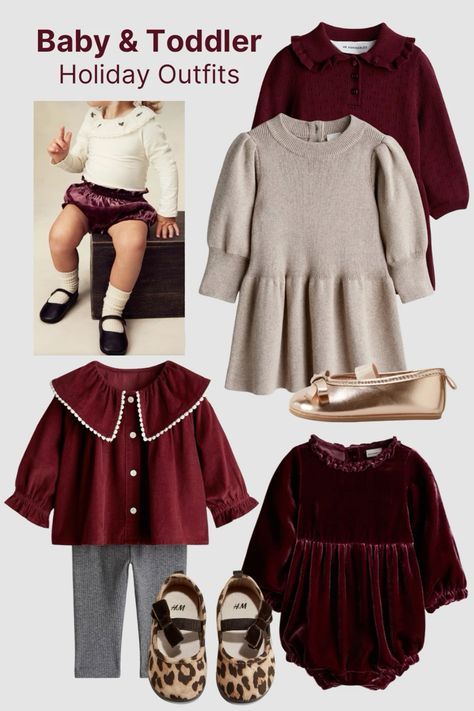 Toddler Girl Holiday Outfits, Toddler Holiday Outfits Girl, Christmas Outfit Ideas For Kids, Toddler Girl Christmas Outfits, Matching Sister Outfits, Toddler Christmas Outfit, Baby Ballet, Girl Holiday