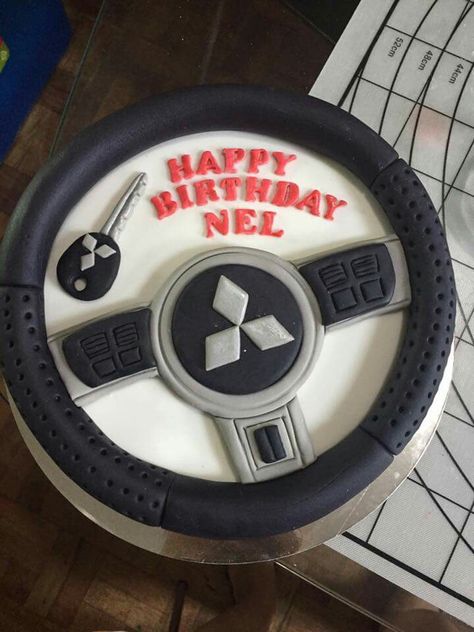 Car lover's Birthday cake by Luanne's Cakery, Philippines Steering Wheel Cake, Car Theme Cake For Men, Toyota Cake, Toyota Cake Birthday, Nissan Cake, Car Guy Cake Ideas, Cake For Car Lover Men, Boys 16th Birthday Cake, Cake For Car Lover