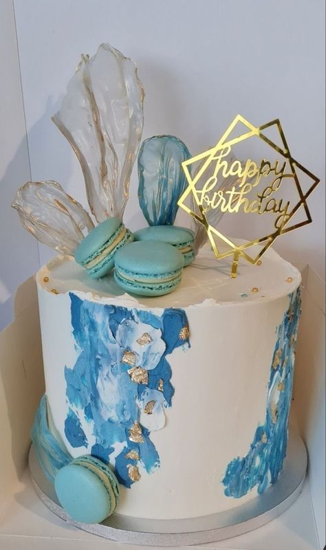 Modern Birthday Cakes, 14th Birthday Cakes, 15th Birthday Cakes, Blue Birthday Cakes, 18th Cake, 13 Birthday Cake, Birthday Cakes For Teens, Sweet 16 Birthday Cake, 21st Birthday Cakes