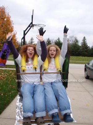 Homemade Roller Coaster Costume: My friend and I both are big fans of amusement parks and, on our trip to Cedar Point in August, we decided that, for Halloween, we wanted to recreate a Group Customes Ideas, Homemade Roller Coaster, Roller Coaster Costume, Crazy Roller Coaster, Illusion Costumes, Colorful Drinks, Homemade Costume, Homemade Costumes, Cedar Point