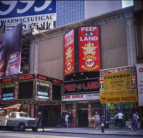 New York Times Square, One Hour Photo, Video Booth, 1990s Photos, Nyc History, Alphabet City, Light Girls, Meatpacking District, 42nd Street