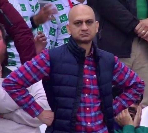 Disappointed Muhammad Sarim Akhtar, also known as Disappointed Cricket Fan and Angry Pakistani Fan, refers to a reaction image featuring the Pakistani cricket fan Muhammad Sarim Akhtar appearing annoyed and dismayed during a cricket match in mid-June 2019. Angry Face Meme, Crickets Meme, Annoyed Meme, Angry Meme, Annoyed Face, What Do You Meme, Funny Poses, Reaction Face, Jokes Pics