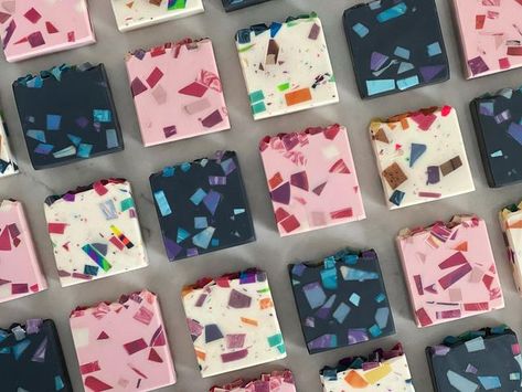 Sleepy Hollow Handmade || Handcrafted Vegan Soaps + Body Care on Instagram: "The countdown is on — only 5️⃣ more days until we launch our Valentine’s collection!! 💗 Cuddly Confetti is next up in our Valentine’s Day lineup, and we think it look so good alongside our other confetti 🎉 soaps!! This warm-colored confetti soap is a total stunner!! It features a soft and refreshing fragrance that blends bright citrus notes of lemon and bergamot with base notes of leafy olive branches, vanilla, and a Confetti Soap, Olive Branches, Soap Maker, Vegan Soap, Sleepy Hollow, Artisan Soap, Olive Branch, Cold Process Soap, Handmade Soap