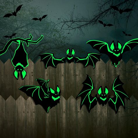 PRICES MAY VARY. Halloween Decoration Set: you will get 5 pieces of bat decorations, which can decorate your home, Halloween outdoor fence, garden and more, fun and scary, to create a strong Halloween atmosphere Built to Last: the Halloween decor is mainly made of PP plastic hollow board, which can resist bad weather, and not easy to be blown away by the wind; Our decor has good waterproof performance, not easy to fade or break, suitable for outdoor decoration Bat Shape Design: the Halloween dec Halloween Garage Door Decorations, Halloween Fence, Halloween Garage Door, Bat Shape, Halloween Yard Signs, Scary Halloween Decorations Outdoor, Outdoor Fence, Bat Decorations, Fence Garden