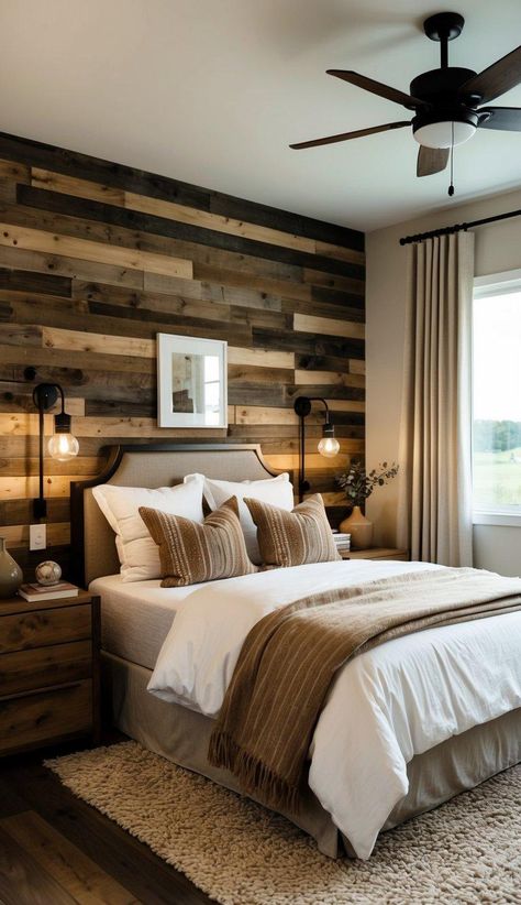 20 Earthy Bedroom Ideas For A Super Cozy Retreat Cozy Natural Bedroom, Bedroom Earth Tones, Earthy Bedroom Ideas, Decorate With Plants, Earthy Ceramics, Reclaimed Wood Accent Wall, Natural Bedroom, Earthy Bedroom, Warm Bedroom