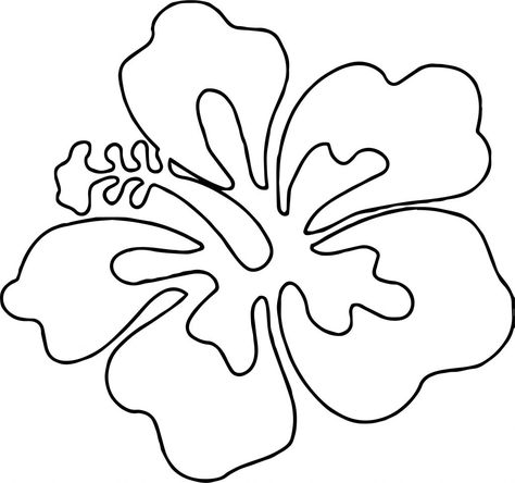 Luau Flower Template 8DB Hawaiian Flower Stencil, Hawaiian Flower Svg, Hawaiin Flowers Drawings, Hibiscus Flower Silhouette, Hibiscus Flower Stencil, How To Paint Hawaiian Flowers, Beachy Coloring Pages, Hawaiian Flower Drawing Easy, Tropical Flowers Drawing Step By Step