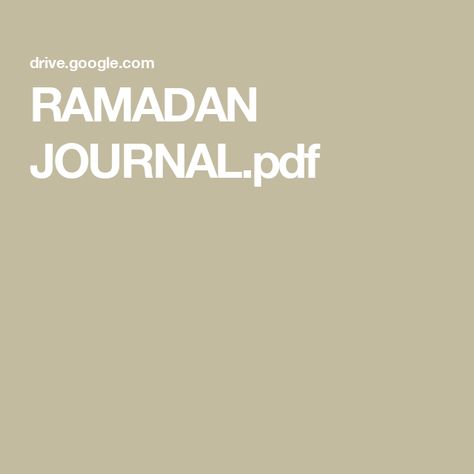 RAMADAN JOURNAL.pdf Ramadan Journal, Ramadan