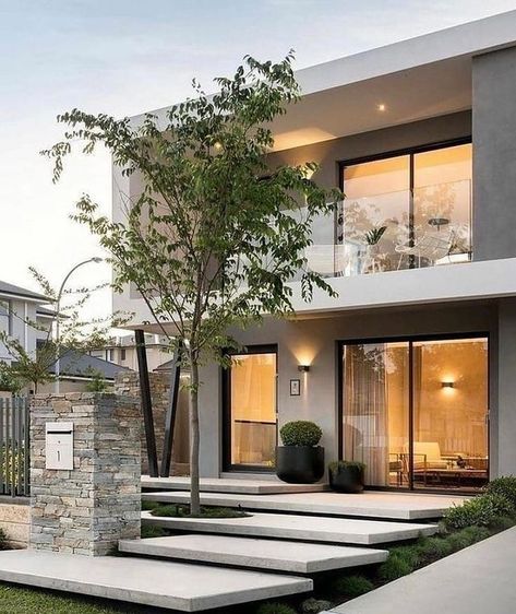 @billionaire.fusion on Instagram: “What are your thoughts on this exerior design? . . Follow for more @billionaire.fusion Follow for more @billionaire.fusion Follow for more…” Modern Entrance Door, Smart House, Modern Entrance, Homes Modern, House Design Pictures, Exterior Wall Design, Exterior Color Schemes, Modern House Exterior Colors, Backyard Pool Designs