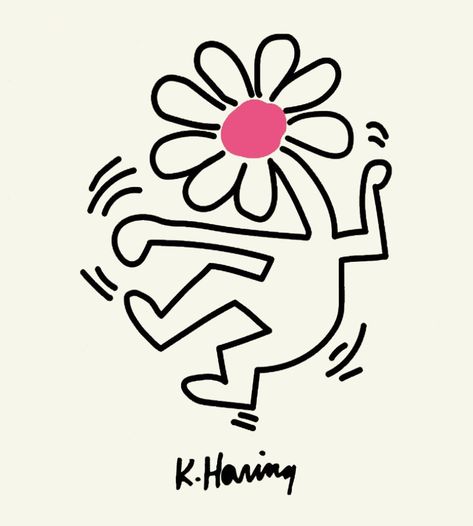 Keith Haring Doodles, Keith Haring Wallpaper Desktop, Stick Figure Tattoo, Keith Haring Poster, Keith Haring Art, Haring Art, Pop Art Design, Apple Watch Wallpaper, Doodle Illustration