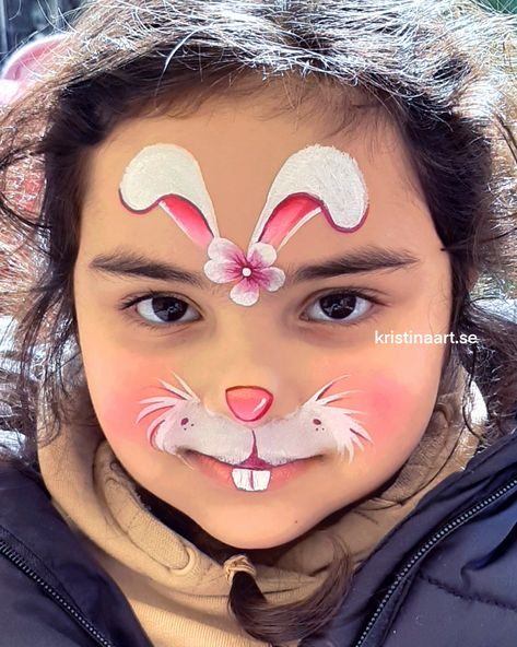 A quick bunny from todays job. 🐰😊 Bunny Face Paint, Easter Face Paint, Face Paint Tutorial, Easy Easter Hairstyles, Animal Face Paintings, Girl Face Painting, Paint Tutorial, Face Painting Easy, Kids Face Paint