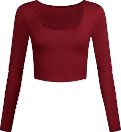 Basic Crop Tops, Long Sleeve Workout Shirt, Yoga Crop Tops, Scoop Neck Crop Top, Slim Fit Crop Top, Long Sleeve Workout, Top Streetwear, Long Crop Top, Streetwear Y2k