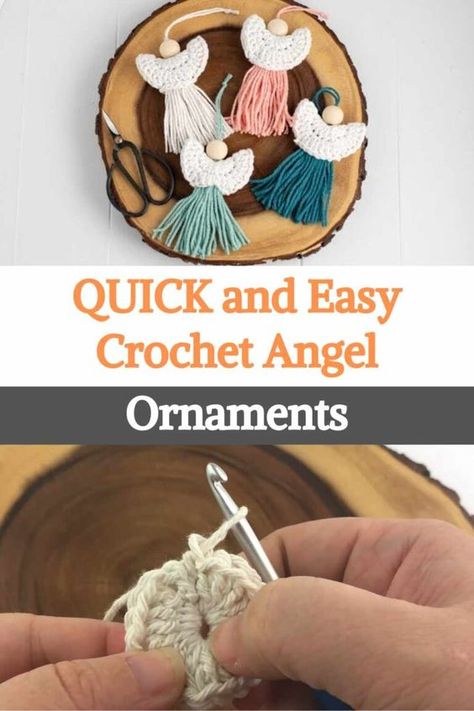 Decorate your Christmas tree and home with this quick and easy crochet angel ornament. If you are a fan of angel decorations for Christmas, you will love these cute crochet ornaments. For this Christmas project, you will use a 5mm crochet hook and some wooden beads for the angels' heads. The author used cotton yarn, this one is not as shiny as acrylic and has a more natural look, but you can use the one you prefer to crochet yours! Just follow the entire video tutorial below to make cute... Wooden Bead Ornaments, Crochet Angel Ornament, Christmas Angels Diy, Angel Ornaments Diy, Diy Christmas Angel Ornaments, Angel Decorations, Crochet Christmas Ornaments Free, Crochet Ornament Patterns, Christmas Crochet Patterns Free