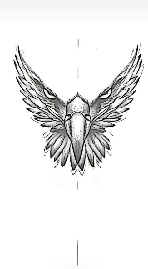 Eagle Neck Tattoo, Eagle Wing Tattoos, Chest Tattoo Drawings, Wing Tattoo Men, Wizard Tattoo, Africa Tattoos, Side Thigh Tattoos, Fox Tattoo Design, Geometric Sleeve Tattoo