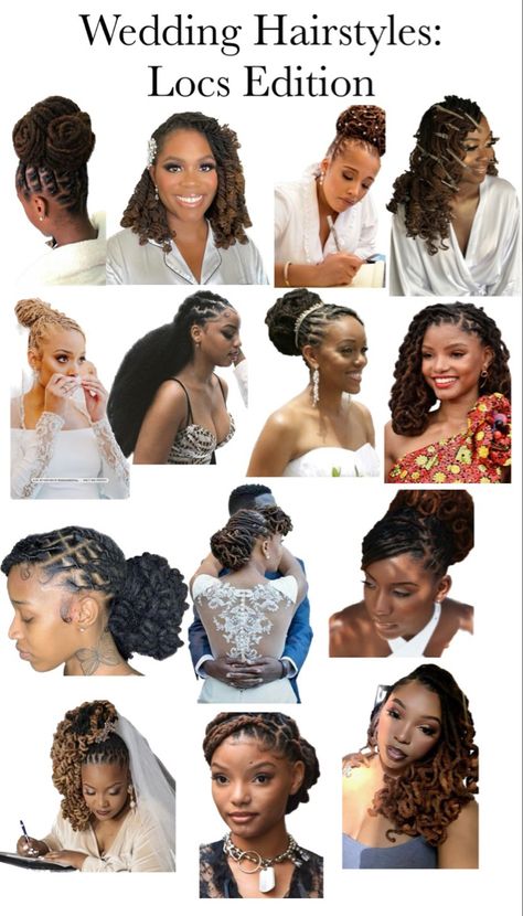 Locks Wedding Hairstyles, Boho Locs Wedding, Locs Hairstyles For Brides, Wedding Hairdos For Black Women, Loc Hairstyle For Wedding, Loc Hairstyles For Women Wedding, Bridal Locks Hairstyles, Wedding Hairstyles For Locs Dreadlocks, Wedding Hairstyles For Long Locs