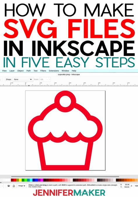 How to Make an SVG File in Inkscape in Five Easy Steps Convert Png To Svg, Aesthetic Origami, Png To Svg, Svg Tutorial, Ink Scape, Svg Projects, Cricut Blades, Jennifer Maker, Inkscape Tutorials