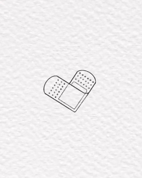 Band Aid Tattoo Aesthetic, Band Aid Heart Tattoo, Heart Bandage Tattoo, Bandaged Heart Tattoo, Bandage Tattoo Design, Hospital Tattoo, Mental Health Tatoos Design, Band Aid Tattoo, Bandage Tattoo