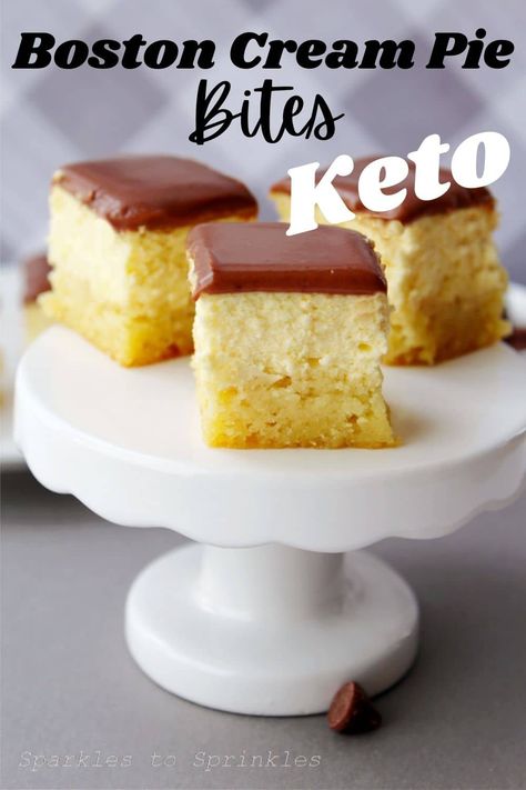 Boston Cream Pie Bites, Keto Boston Cream, Cake And Custard, Large Family Table, Boston Cream Cake, Boston Cream Donut, Almond Milk Cheese, Family Freezer, Large Family Meals