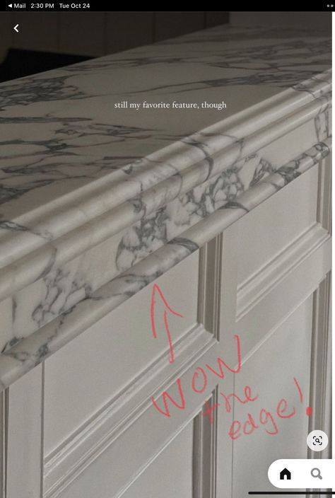 Marble Chair Rail, Marble Edge Detail, Wet Bar Backsplash Ideas, Honeymoon House, Boston House, Millwork Details, Welcome To My House, Quartz Kitchen, Marble Counter