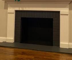 Fireplace/Slate Paint Update Paint Slate Tile Fireplace, How To Paint Slate Fireplace, Painted Slate Fireplace, Painting Slate Tiles Fireplace, Grey Painted Fireplace, Fireplace Slate, Fireplace Cleaner, Tile Around Fireplace, Slate Fireplace Surround