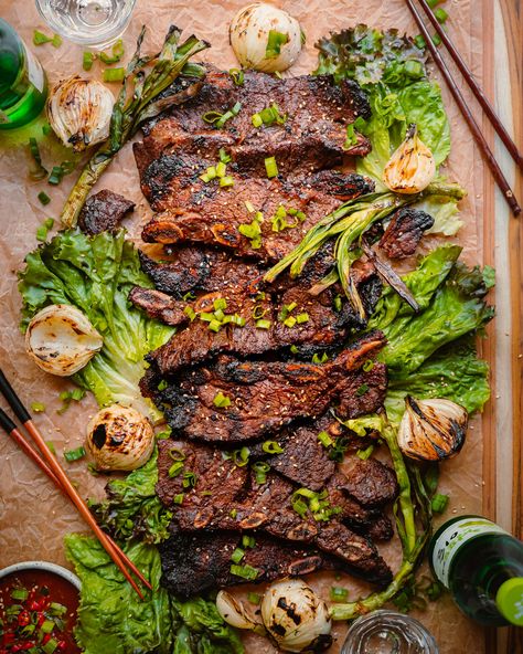 LA Kalbi | Korean Grilled Beef Short Ribs | Galbi-Gui — The Spice Odyssey Banchan Recipe, Grilled Beef Short Ribs, Pork Spareribs, Food Photography Composition, Korean Word, Grilled Beef, Korean Dishes, Best Meat, Vegetable Puree