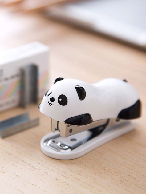 Panda Shaped Mini Stapler | SHEIN USA Cute Mini Stapler, Mini Stapler, Preppy School Supplies, Panda Stuff, Stationary School Supplies, Cute Stationary School Supplies, Stationary Items, Binding Supplies, Kawaii School Supplies