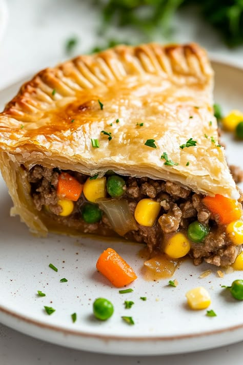 Juicy Ground Beef Pot Pie Pork Pot Pie, Ground Beef Pot Pie, Beef Pot Pie Recipe, Pot Pie Recipe Easy, Beef Pot Pie, Pork Pot, Best Ground Beef Recipes, Beef Pot Pies, Cozy Dinners