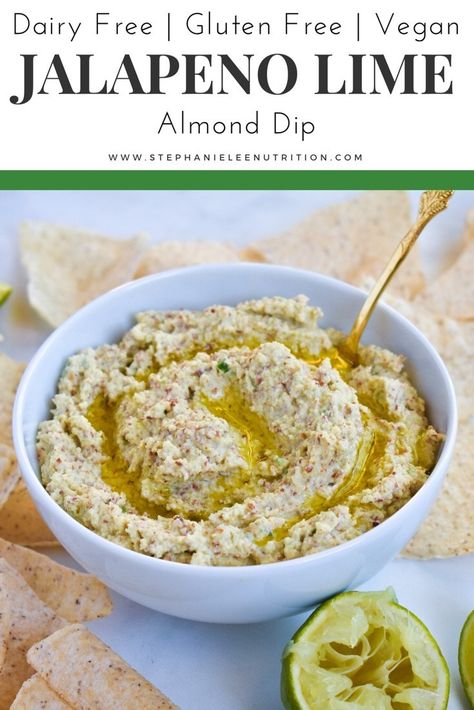 Almond Dip Recipe, Almond Dip, Lime Dip, Food Sauces, Stephanie Lee, Vegan Cashew Cheese, Almond Butter Recipes, Vegan Dip, Healthy Dips